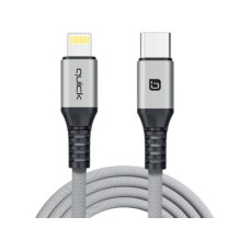 Quik Laidas QB-112 USB-C „Lightning“ 1.5m Pilkas