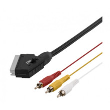 Deltaco Video cable SCART 3xRCA 2m black