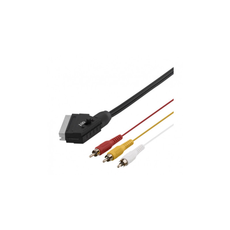Deltaco Video cable SCART 3xRCA 2m black