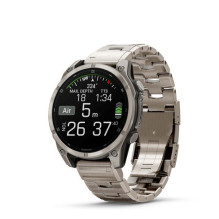 „Garmin Fenix 8“ 3,56 cm (1,4 colio) AMOLED 47 mm Skaitmeninis 454 x 454 pikselių Jutiklinis ekranas Titano Wi-Fi GPS (p