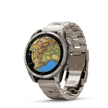 „Garmin Fenix 8“ 3,56 cm (1,4 colio) AMOLED 47 mm Skaitmeninis 454 x 454 pikselių Jutiklinis ekranas Titano Wi-Fi GPS (p