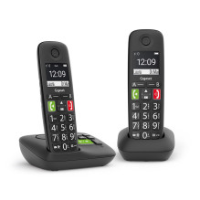 Gigaset E290A Duo cordless phone with large buttons and answering machine - Black Gigaset E290A Duo cordless phone with large buttons and answering machine - Black