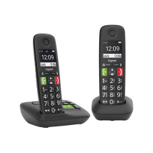 Gigaset E290A Duo cordless phone with large buttons and answering machine - Black Gigaset E290A Duo cordless phone with large buttons and answering machine - Black