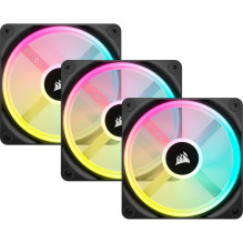 Corsair iCUE LINK QX120 RGB starta komplekts, Black, LED vadība, 120mm, 3 gab. komplekts