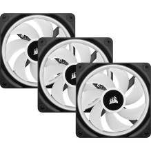 Corsair iCUE LINK QX120 RGB starta komplekts, Black, LED vadība, 120mm, 3 gab. komplekts