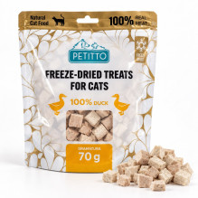 PETITTO Freeze-dried duck treats - cat treats - 70g PETITTO Freeze-dried duck treats - cat treats - 70g