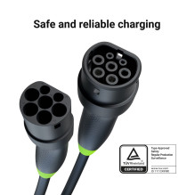 „Green Cell EVKABGC02“ elektromobilių įkrovimo kabelis, juodas, 2 tipo, 3, 7 m „Green Cell EVKABGC02“ elektromobilių įkrovimo kabelis, juodas, 2 tipo, 3, 7 m
