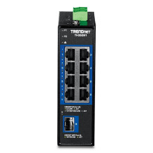 TRENDnet 9-Port Pramoninis 2.5G DIN bėgelio jungiklis su 10G SFP