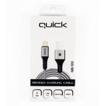 Quik Laidas QB-122 USB „Lightning“ 1.5m Pilkas Quik Laidas QB-122 USB „Lightning“ 1.5m Pilkas