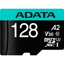 ADATA Premier Pro 128 GB „microSDXC“ (UHS-I U3, 10 klasė, V30, A2) ADATA Premier Pro 128 GB „microSDXC“ (UHS-I U3, 10 klasė, V30, A2)