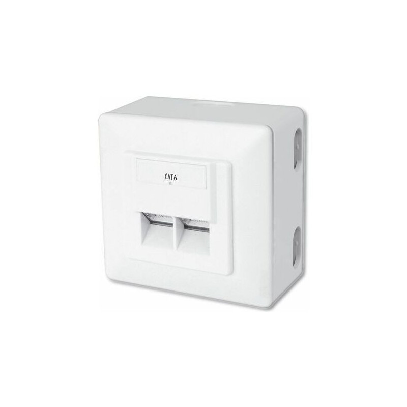 DIGITUS Aufputzdose Cat6 2xRJ45 geschirmt 5er Set White