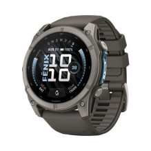 Išmanusis laikrodis Garmin Fenix 9 - 51mm Titanium su Pebble Grey silikonine apyranke