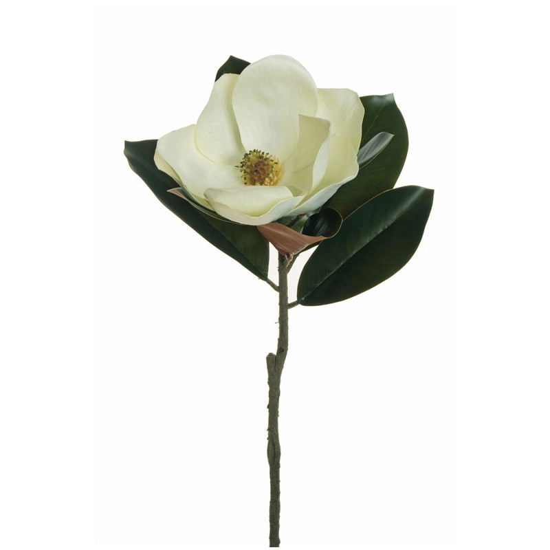 Dirbtinė gėlė, magnolija, balta sp., 71 cm