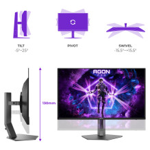 80 cm (31,5 colio) 3840 x 2160 pikselių AOC AG326UZD2 16:9 4K „Ultra HD OLED“ 0,03 ms 240 Hz HDR „DisplayPort“ HDMI USB 