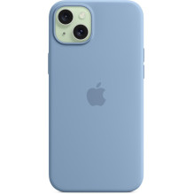Silikon dėklas iPhone 15 Plus su MagSafe (winterblau)