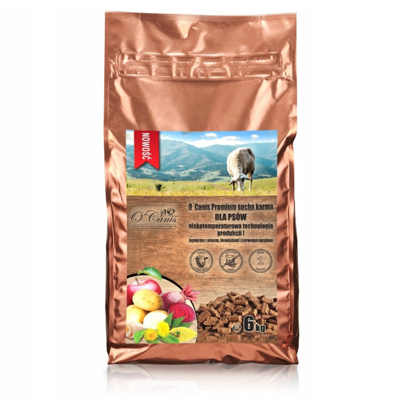O'CANIS Premium Lamb with millet, potatoes, and red beetroot - dry dog food - 6kg
