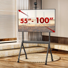 Maclean TV stand / cart, camera shelf, on casters, 55-100", max load 120kg / 10kg shelf, max. VESA 900x600, black, Maclean TV stand / cart, camera shelf, on casters, 55-100", max load 120kg / 10kg shelf, max. VESA 900x600, black,