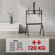 „Maclean“ televizoriaus stovas / vežimėlis, lentyna kamerai, su ratukais, 55–100 pėdų, maks. apkrova 120 kg / 10 kg lent „Maclean“ televizoriaus stovas / vežimėlis, lentyna kamerai, su ratukais, 55–100 pėdų, maks. apkrova 120 kg / 10 kg lent
