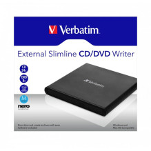 Verbatim išorinis plonas CD-DVD įrašymo įrenginys, išorinis DVD įrašymo įrenginys (juodas, USB-A 2.0) Verbatim išorinis plonas CD-DVD įrašymo įrenginys, išorinis DVD įrašymo įrenginys (juodas, USB-A 2.0)