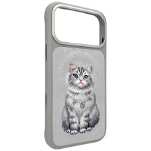 NIMMY case LUCKY FASHION CAT compatible with MagSafe for IPHONE 18 Pro Max / 17 Pro Max grey