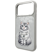 NIMMY case LUCKY FASHION CAT compatible with MagSafe for IPHONE 18 Pro Max / 17 Pro Max grey