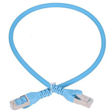 EXTRALINK LAN KOMPAKTINIS LAIDAS CAT.6A S / FTP 0,5M 10G EKRANUOTAS FOLIJOS IR VYTŲJŲ POROS PLOKŠČIO VARIO LAIDAS