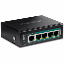 TRENDnet 5 lizdų pramoninis Gbit PoE Pass-Through jungiklis Din-Rail TRENDnet 5 lizdų pramoninis Gbit PoE Pass-Through jungiklis Din-Rail