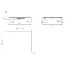 Elica Primis 604 Plus Black Įmontuojama 60 cm indukcinė kaitlentė su zonine funkcija, 4 zona(-os)