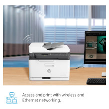 HP Color Laser MFP 179fnw Multifunktionsgerät 4in1 Farblaser A4 18s / m