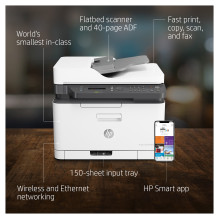 HP Color Laser MFP 179fnw Multifunktionsgerät 4in1 Farblaser A4 18s / m