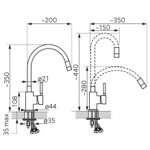 MIXER ZORBA INOXSTD SINK FLEX. BLACK MIXER ZORBA INOXSTD SINK FLEX. BLACK