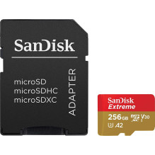 Kortelė SanDisk Extreme MicroSDXC 256 GB Class 10 UHS-I / U3 A2 V30 (SDSQXAV-256G-GN6MA) Kortelė SanDisk Extreme MicroSDXC 256 GB Class 10 UHS-I / U3 A2 V30 (SDSQXAV-256G-GN6MA)