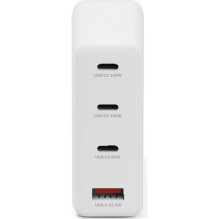 Ładowarka sieciowa GaN II 140W , 3x USB-C, 1x USB-A , PD 3.0, QC 3.0 , Biała Ładowarka sieciowa GaN II 140W , 3x USB-C, 1x USB-A , PD 3.0, QC 3.0 , Biała