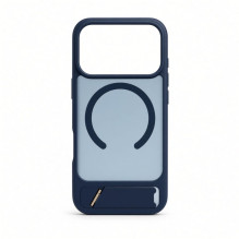 Evelatus Apple iPhone 18 Pro Rubber Coated MagSafe With Stand Case Navy Blue