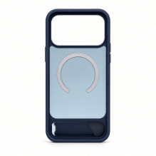 Evelatus Apple iPhone 18 Pro Rubber Coated MagSafe With Stand Case Navy Blue