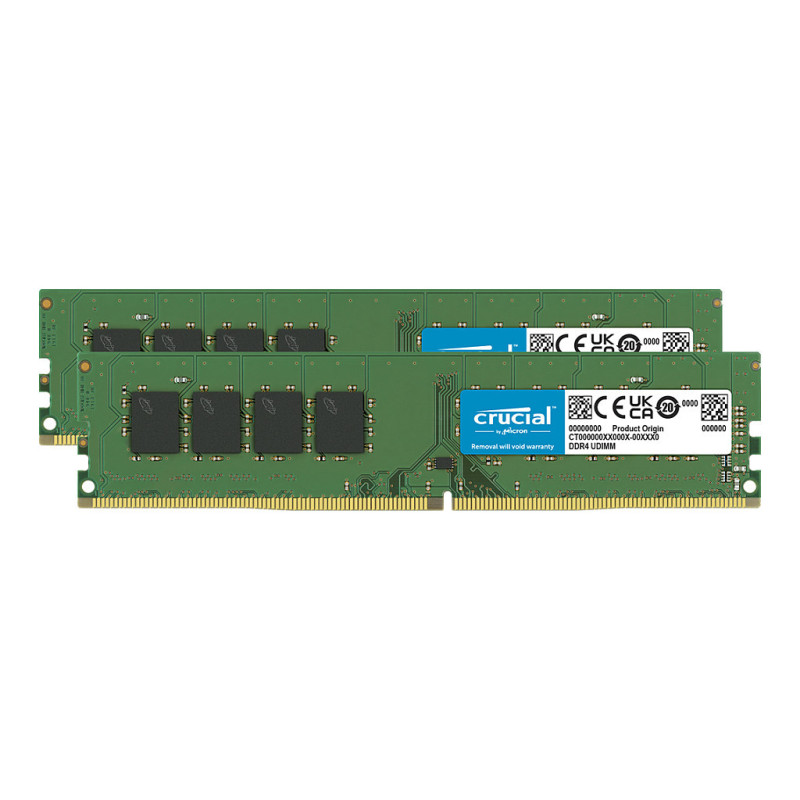 64GB Crucial (2x32GB) Komplektas 3200MHz UDIMM žalia