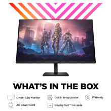 OMEN by HP 31.5 colio QHD 165Hz žaidimų monitorius – OMEN 32q kompiuterio monitorius