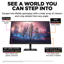 OMEN by HP 31.5 colio QHD 165Hz žaidimų monitorius – OMEN 32q kompiuterio monitorius