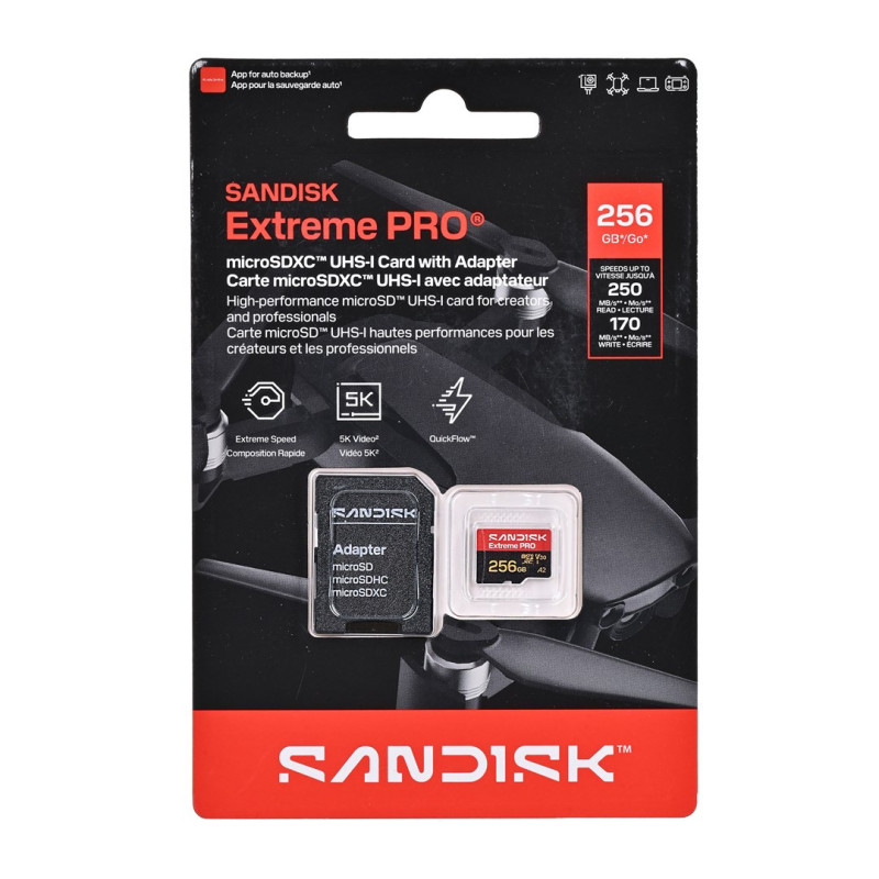 SanDisk Extreme PRO microSD UHS-I 256 GB MicroSDHC kortelė