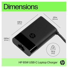 N HPI AC adapteris USB Type-C 65W komplekte yra maitinimo laidas EliteBook 830 G7 N HPI AC adapteris USB Type-C 65W komplekte yra maitinimo laidas EliteBook 830 G7