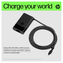 N HPI AC adapteris USB Type-C 65W komplekte yra maitinimo laidas EliteBook 830 G7 N HPI AC adapteris USB Type-C 65W komplekte yra maitinimo laidas EliteBook 830 G7