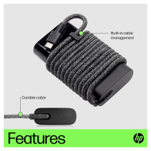 N HPI AC adapteris USB Type-C 65W komplekte yra maitinimo laidas EliteBook 830 G7 N HPI AC adapteris USB Type-C 65W komplekte yra maitinimo laidas EliteBook 830 G7