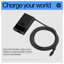 N HPI AC adapteris USB Type-C 65W komplekte yra maitinimo laidas EliteBook 830 G7 N HPI AC adapteris USB Type-C 65W komplekte yra maitinimo laidas EliteBook 830 G7