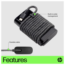 N HPI AC adapteris USB Type-C 65W komplekte yra maitinimo laidas EliteBook 830 G7 N HPI AC adapteris USB Type-C 65W komplekte yra maitinimo laidas EliteBook 830 G7