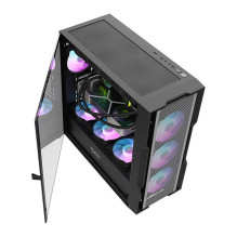 Computer case - darkFlash DK431 Mesh, 4 ARGB fans, tempered glass, black Computer case - darkFlash DK431 Mesh, 4 ARGB fans, tempered glass, black