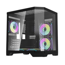 Computer case - darkFlash FT350 Mini Tower, 5 ARGB fans, 3 glass panels, black