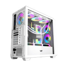 Kompiuterio Korpusas - DarkFlash DS900WD Midi Tower, Grūdintas Stiklas, Palaiko ATX, Balta Kompiuterio Korpusas - DarkFlash DS900WD Midi Tower, Grūdintas Stiklas, Palaiko ATX, Balta
