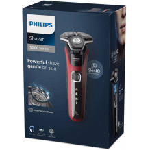 „Philips SHAVER Series 5000 S5883/10“ vyriškas skustuvas, rotacinis skustuvas, juodas, raudonas