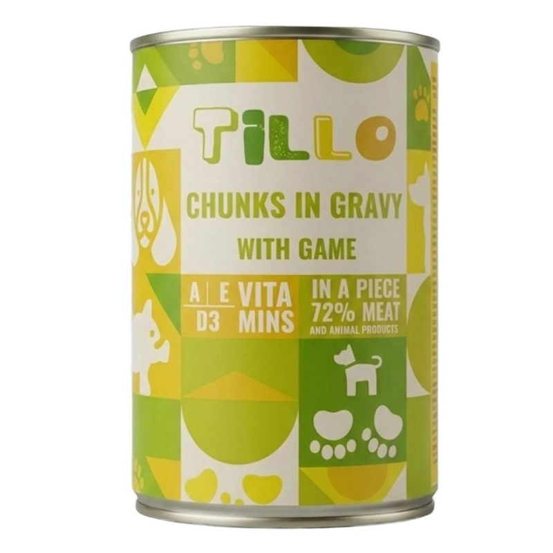 TILLO Chunks in gravy Game - wet dog food - 415g