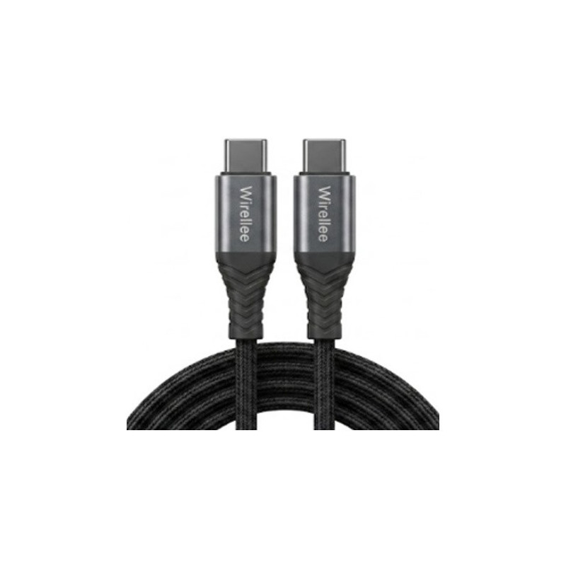 USB-C-USB-C kabelis Wirellee (2 m, 100 W, PD 3.0, juodas)